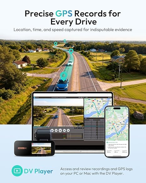 4K Dashcam Front + Rear - 24/7 Überwachung