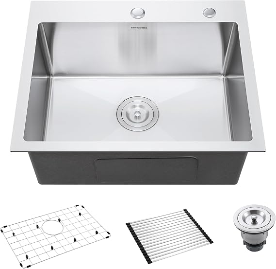Handgefertigtes Spülbecken aus einem Edelstahlblock