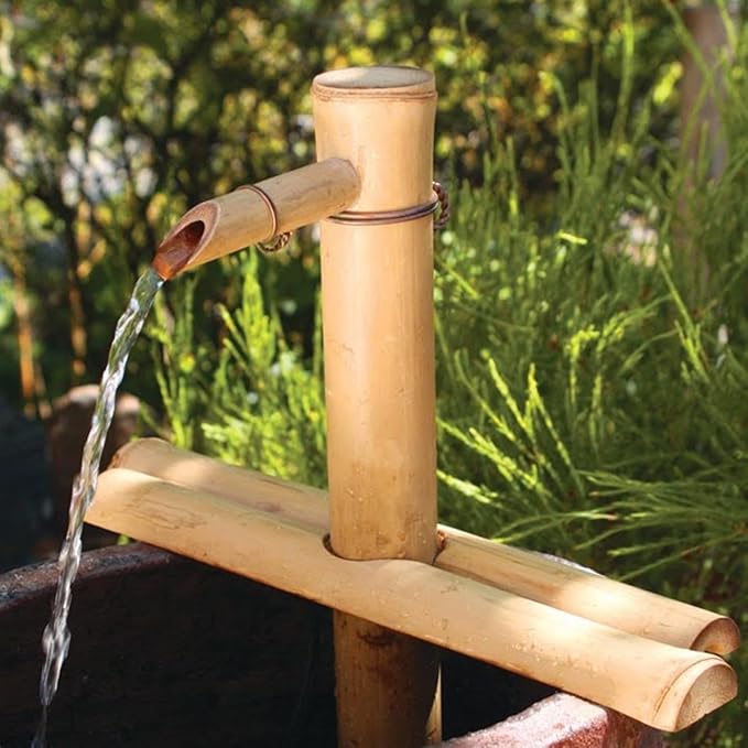 Japanischer Gartenbrunnen aus naturbelassenem Granit